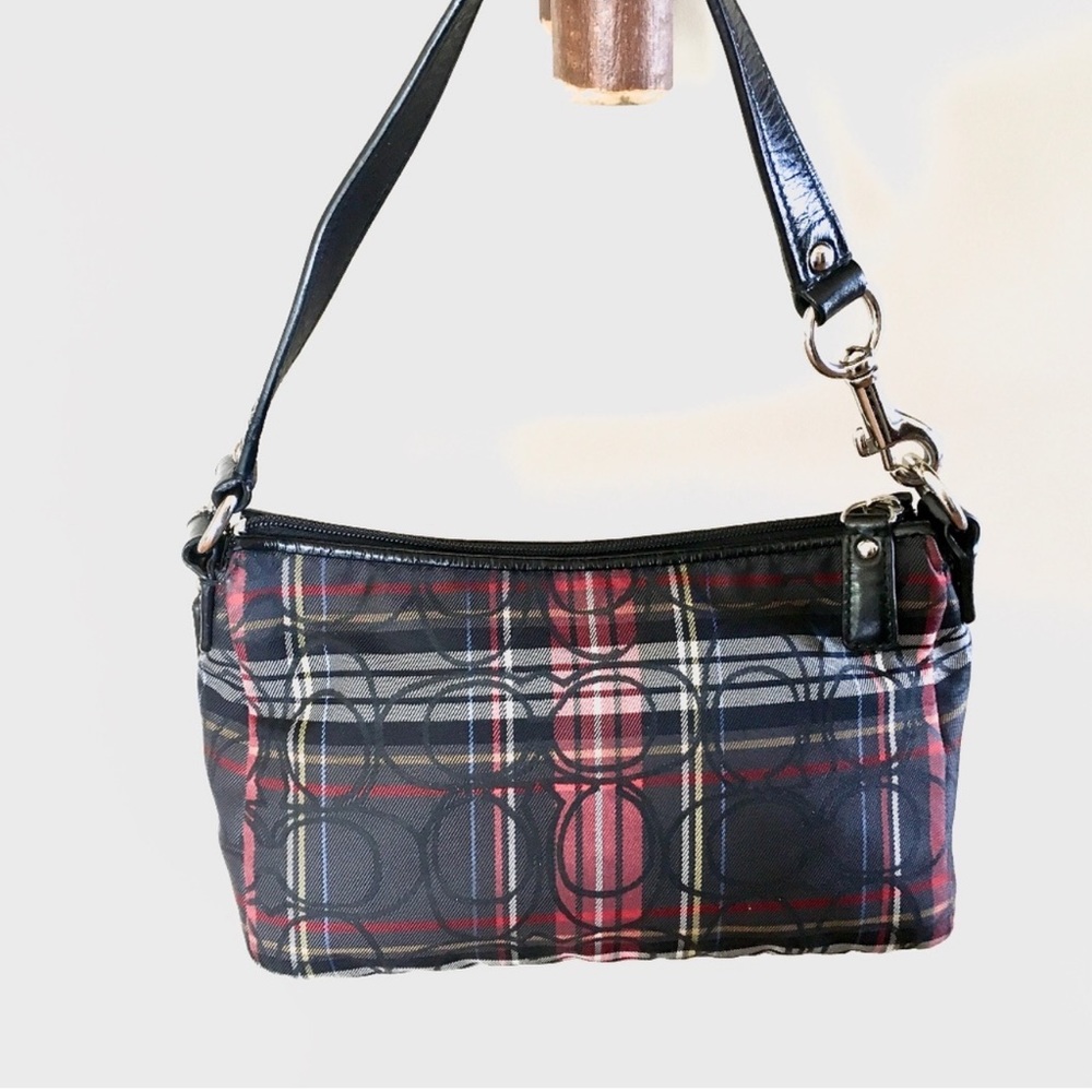Coach Signature Sparkle Tartan Plaid Bag